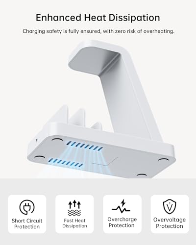 Image of Wireless Charger for Samsung: 5 in 1 Samsung Wireless Charging Station for Galaxy S26Ultra /S25 /S24, Charger Dock Stand for Galaxy Watch8 /7 /6 /5, Android Charging Station for All USB-C Buds, White