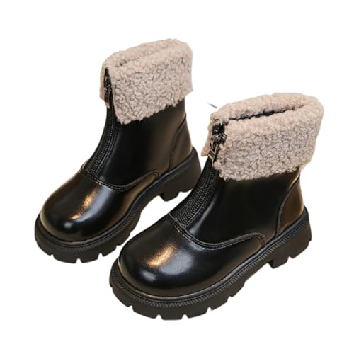 Girls Ankle Boots Comfortable Side Zipper Soft Leather Shoes Winter Warm Solid Color Casual Booties 20252