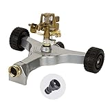 Melnor 65068-AMZ Pulsating Sprinkler QuickConnect Product Adapter, Amazon Bundle, Metal Wheeled Base