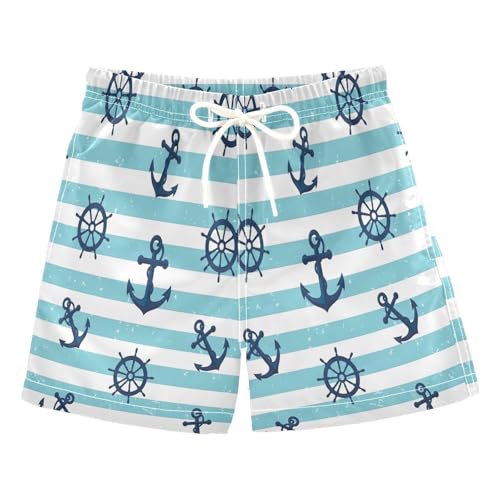 Swim Clothes for Boys, Little Boys Swim Trunks 2t, Navy Blue Anchors