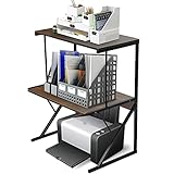 ACXZ Estante Industrial Vintage para Horno microondas, Soporte para Panadero de 3 Niveles, Organizador de Almacenamiento de Cocina, Estante para Impresora, 54 × 37 × 69 cm
