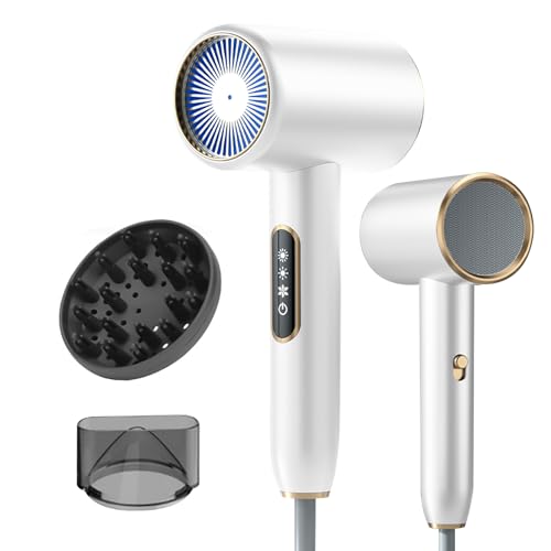 Bizcasa 2400W Secador Pelo Ionico,Profesional Secador de Pelo pantalla LCD 3 Ajustes de Temperatura,2 velocidades,Salón Hair Dryer con Difusor y Boquilla de Peinado/Peine Plegable (Blanco) Bizcasa 2400W Secador Pelo Ionico,Profesional Secador de Pelo pantalla LCD 3 Ajustes de Temperatura,2 velocidades,Salón Hair Dryer con Difusor y Boquilla de Peinado/Peine Plegable (Blanco)