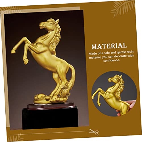 Besportble Immediate Success Ornament Adorno Para Mesa De Chinese Decor Adornos Para Science Educational Figurines Feng Shui Decor Horse Golden Wealth Horse Resin Crafts Decor #TOP6