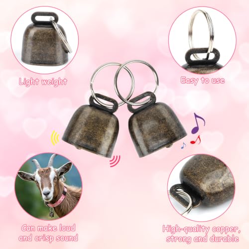 Image of 5 Pack Heart Goat Collars with Bells,Anti-Lost Pet Collar | Adjustable Nylon Collar & Sheep Grazing Copper Bells for Small Farm Animal Sheep Calf Cow Accessories(13.7 inch-20.5 inch)