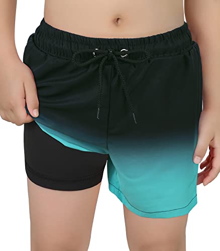 CULACCINO Boys Swim Trunks Boxer Brief Liner Anti Chafe Toddler Swim Shorts Boy Bathing Suit with Compression Liner 2-16T