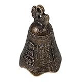 Garneck 復古製ベルチャーム な鈴音 小型ブロンズ風鈴 仏教装飾用ヴィンテージベル 集中力維持と呼びかけに