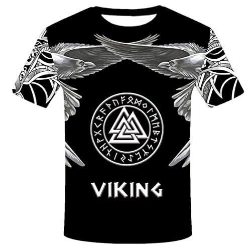 T-shirt viking homme imprimé 3D au style décontracté Harajuku