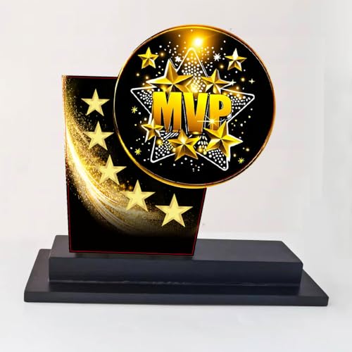 noblehead MVP Trophy 6 Inches Acrylic Most Valuable Player Trophy Award Prizes Cup MVP Trophy Medals Chain for Football Basketball Soccer Baseball Tournament League Championship Gift (One Pieces)