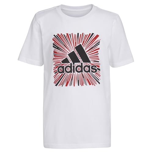 adidas Boys' Short Sleeve Cotton Blocked Bos Logo T-Shirt