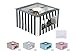 Confection Protection Cardboard Cake Boxes: 10 x 10 x 6 Inch Tall Cake Box Set with Cake Boards - Bakery Carrier Container with Window Panels for Wedding, Bake Sales - 10 Pack, Black Glossy Stripes
