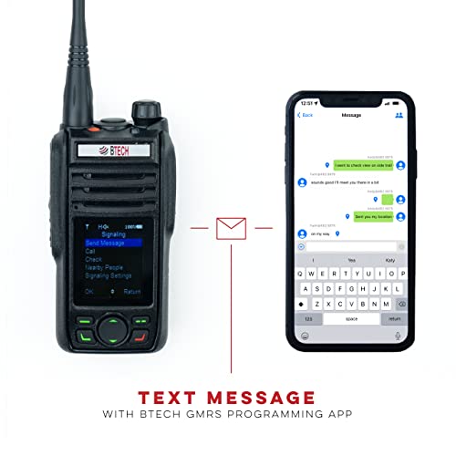 Btech GMRS-PRO Ip67 Submersible Radio With Texting & Location Sharing, Gps, Bluetooth Audio, Compass, Noaa Weather Alerts, Dual Band (Vhf/Uhf) Scanner, Long Range Two-Way Gmrs Walkie Talkie thumb #3