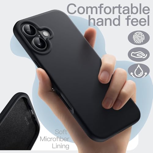 Image of SBMS Silicone Case for iPhone 17 6.3-Inch, Silky-Soft Touch Full-Body Protective Phone Case, Shockproof Back Cover for iPhone 17 (Black, iPhone 17)