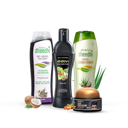 Image of Dhathri Anti Hairfall Kit Combo to Reduce Hair Fall & Enhance HairGrowth |Hair Combo With Oil, Anti-Hairfall Shampoo, Conditioner & Hair Protector
