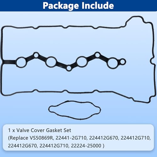 Image of VS50869R Engine Valve Cover Gasket Set Kit for 2010-2016 Hyundai Kia Santa Fe Sport Sonata Tucson Optima Sorento Sportage 2.0L 2.4L L4 2010 2011 2012 2013 2014 2015 2016