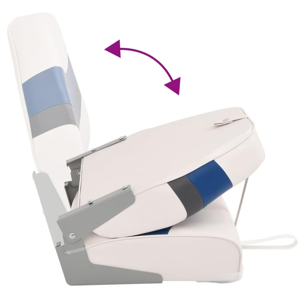 vidaXL Set de Asientos Plegables para Barco 2 uds con Respaldo Alto, Silla de Barco, Asiento de Barco de capitán, Silla de Barco Plegable