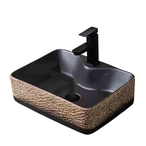 WFchenj222-6 Rechteckiges Unterbauwaschbecken Schwarz