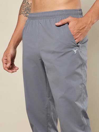 Image of TECHNOSPORT Men Mid Rise Regular Fit Solid Stretchable Joggers, Techno Dry for Regular Use and Sports