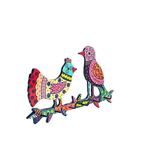 Emanuel Yair Decorative Key Holder For Wall With Hand-Painted Colourful Birds | Lazer-Cut Steel Unique Home Decor #TOP2