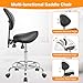 Amofree Saddle Stool Chair with Back Support, Multi-Functional Ergonomic Saddle Chair with Wheels for Salon Spa Dentist Clinic Esthetician Saddle Stools for Hair Stylist Tattoo(with Backrest, Black)