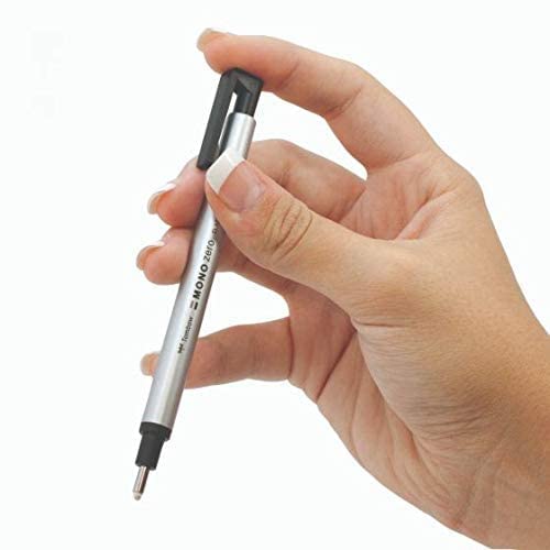 Image of KRAFTMASTERS 1 Pcs Mono Zero Eraser Round Tip Retractable Silver Barrel Zero Eraser Value Pack, Round 2.3 mm
