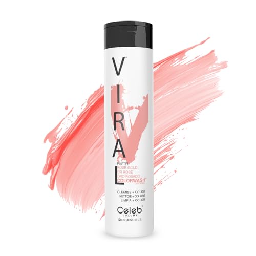 Celeb Luxury Viral Colorwash, Professional Semi-Permanent Hair Color Depositing Shampoo, Rose Gold