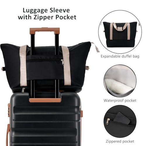 Image of 13 Piece Luggage Sets, Lightweight Suitcases with Dual Spinner Wheels, Carry-On & Check-In Sizes for Travel and Business (black)