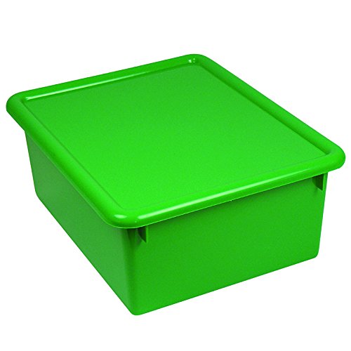 Romanoff ROM16005-2 Stowaway Plastic 5-Inch Letter Box with Lid, Green, Pack of 2