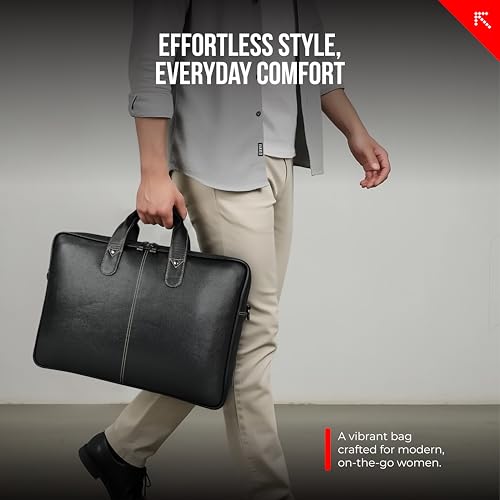Image of FATMUG 15.6 Inch Messanger Bag, Work Office Business Travel, Multi Compartments - Vegan Leather