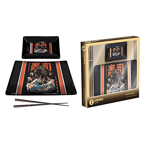 Pyramid International Ilustrata Sushi Set (Sushi Dragon Design) in Presentation Gift Box - Official Merchandise - Image 2