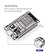 ELEGOO ESP32 Entwicklungsboard USB-C, 2.4GHz Dual Modus WiFi+Bluetooth Dual Core Mikrocontroller für Arduino IDE, Unterstützung AP/STA/AP+STA, CP2102 Chip, 3 Stück