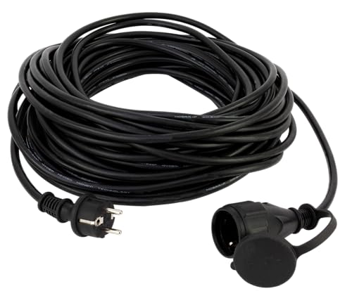 REV Verlängerung, Verlängerungskabel Aussenbereich wasserdicht 25m, 3680W, H05RR-F, schwarz