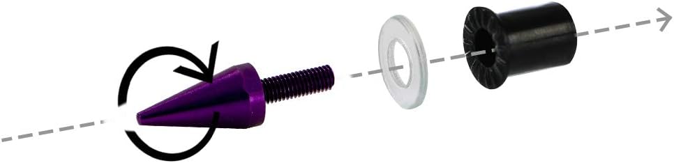 Spike Motorcycle Fairing Bolts/Windshield Screws/Windscreen Bolts, 10 Piece (Purple)