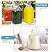 Ritayedet 64 Oz Heavy Duty Glass Milk Bottle with Reusable Airtight Strong SCREW LID - 1/2 Gallon Water Bottles with Scale Lines - 2 Qt Glass Milk Jug Pitcher - Extra Gaskets & Handle!