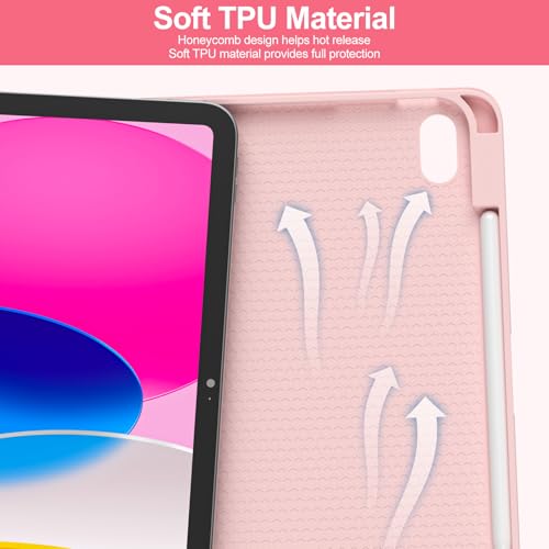 Image of COO Keyboard Case for iPad 11th A16 /10th Gen | Detachable Bluetooth Keyboard, Pencil Holder, Auto Wake /Sleep, 3 Angles, Shockproof PU TPU Cover, Pink