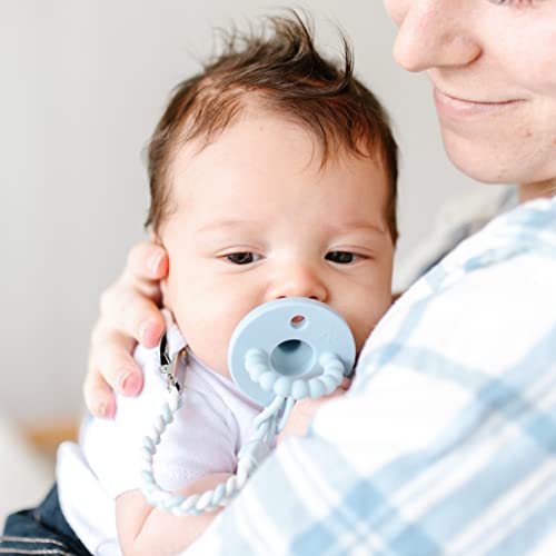 Image of Ryan & Rose Cutie Clip Braiden Pacifier Clip - Braided Silicone (Sailboat)