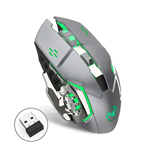 Souris sans fil rechargeable 2400dpi pour PC portable avec 7 couleurs de rétroéclairage gaming