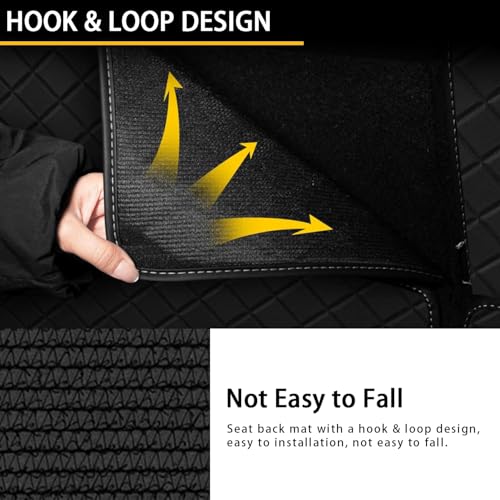 Image of Cargo Mat & Backrest Mat Fit for 2014-2024 Infiniti QX80 | 2017-2024 Nissan Armada | 2011-2013 Infiniti QX56 - All Weather PU Leather Trunk Liner and 2nd & 3rd Row Rear Backrest Prot