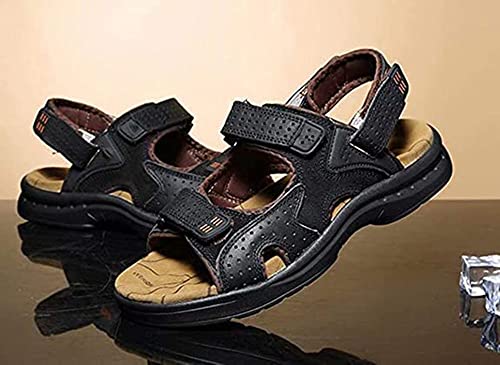 Men's Leather Sandals Comfortable Open Toe Athletic Fisherman Walking Sandal Summer Outdoor Beach Sport Hiking Shoes for Men3