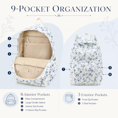 Image of BTOOP School Backpack for Teens Large Cute Bookbag Lightweight 15.6 inch Laptop Bag for Girls Women Casual High School College