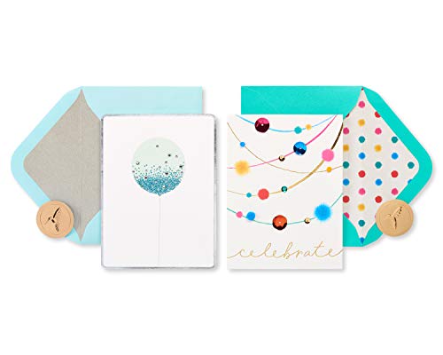 Papyrus Birthday Cards, Streamers and Balloons (2-Count)