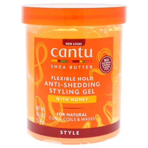 CANTU - Gel de Peinado - Manteca de Karité y Miel Natural - Máxima Retención - 524 g - Ayudar a Alargar los Rizos y Proteger Contra la Caída