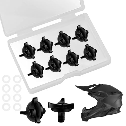 Viti per Visiera Casco da Moto,Viti per Visiera per Casco,Viti di Ricambio per Casco Moto,Vite di Sostituzione del Casco 8 Pezzi Viti per Casco Moto con 1 Scatola di Plastica Nero Tokaneit