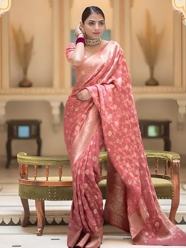 Image of Yashika Women's Pure Kanjivaram Silk Saree Soft Banarasi Style Wedding With Blouse Piece | Saree For Women | New Sari