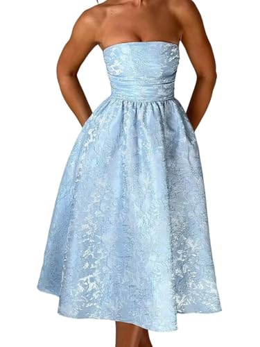 dideyttawl Tea Length Prom Dress Corset A Line Cocktail Party Gowns Sleeveless Homecoming Dresses with Pockets 901 - Main Image