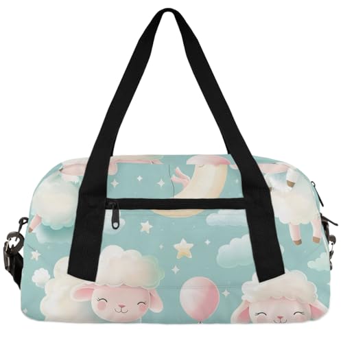 Funny Sheep Kids Duffle Bag Boys Girls Small Sport Dance Gym Bag for Overnight Travel Weekender Carry On