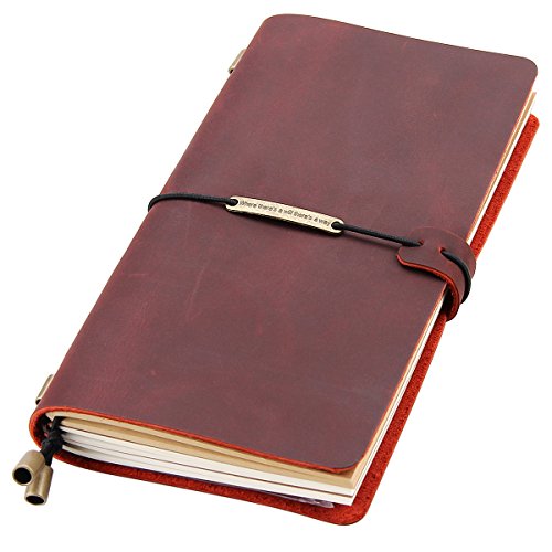 Leather Writing Journal Notebook Refillable, Handmade Travelers Notebook for Men & Women, Perfect fo - //coolthings.us