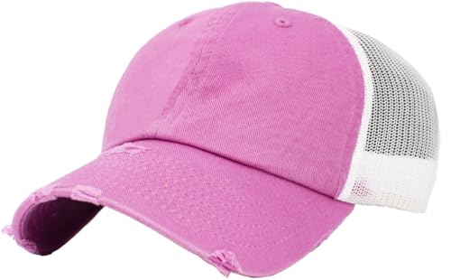 Image of KBETHOS Vintage Washed Distressed Cotton Dad Hat Baseball Cap Adjustable Polo Trucker Unisex Style Headwear