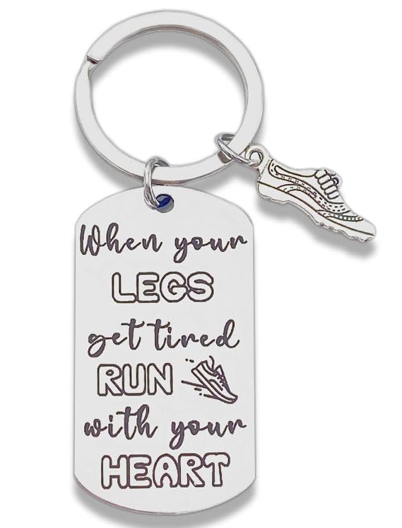 Sjcmbxxs Runners Gifts Marathon Keychain Cross Country Running Inspirational Gift for Fitness Gym Men Women Training Encouragement Gift for Daughter