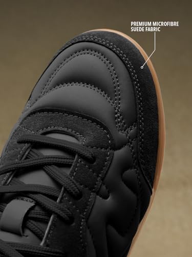 Image of The Souled Store Kanso ZE Zen Edition : Men and Boys Low Top Sneakers with Premium Microfibre Suede and PU Upper and Cushioned Footbed and Brown Gum Outsole and Lace Up Support
