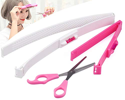 cococity 2 piezas Clip para el cabello, Tijeras de ayuda para el peinado herramienta para cortar el cabello Clips de corte de cabello DIY regla de estilo para peluquería de salón o en casa